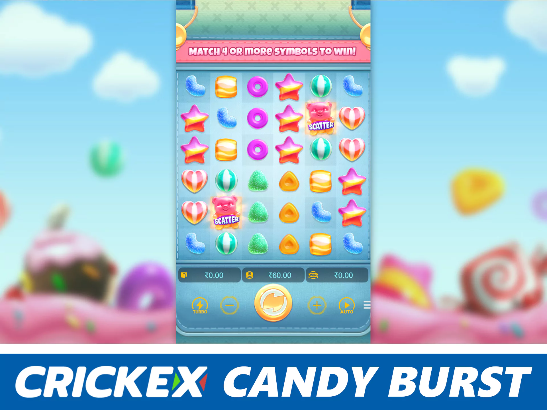 Win jackpot at candy burst slots.