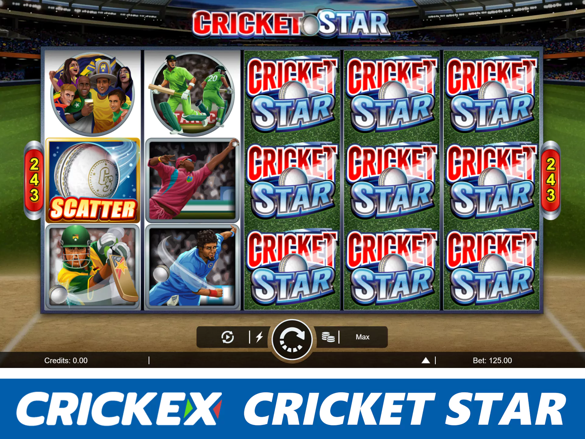 Play at cricket star slots and win big prizes.