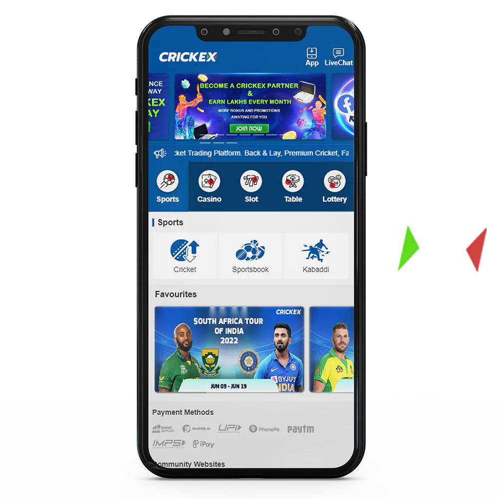 Crickex ऐप डाउनलोड करें और भारत में खेलों पर दांव लगाना शुरू करें।