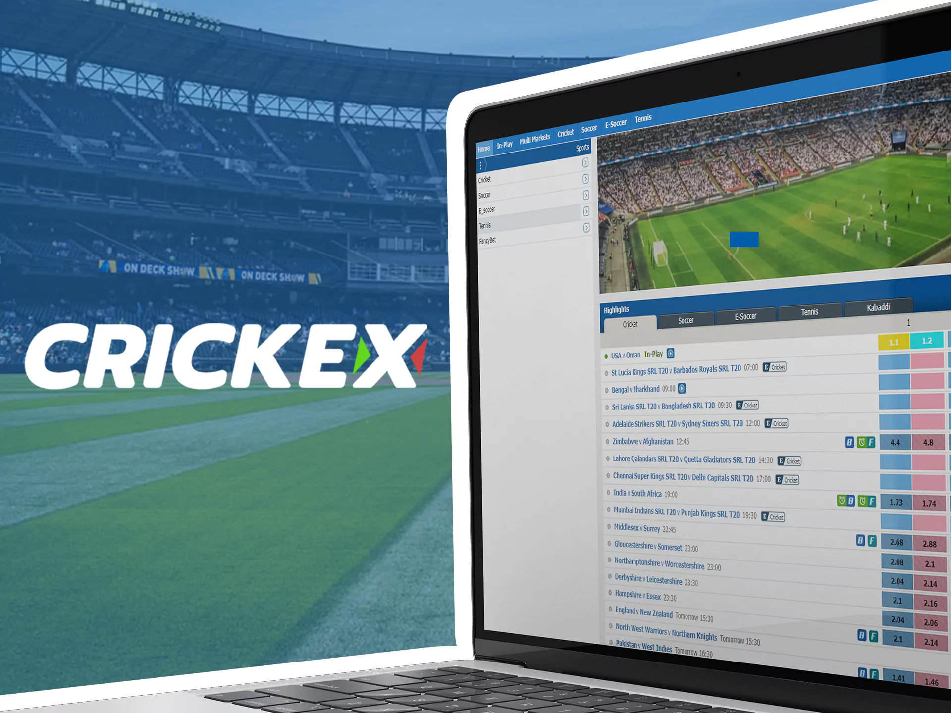 The official Crickex website operates legally in India.