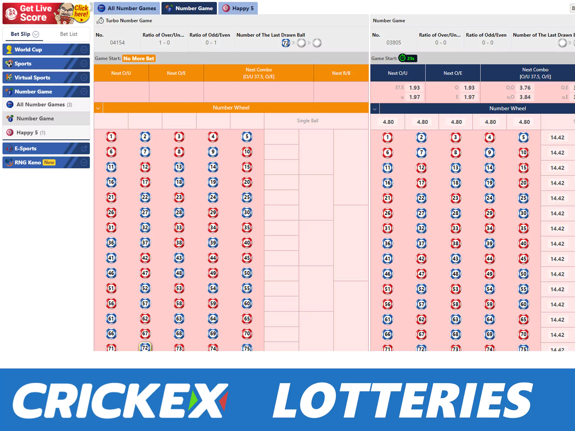Play lotteries and win jackpot at Crickex.
