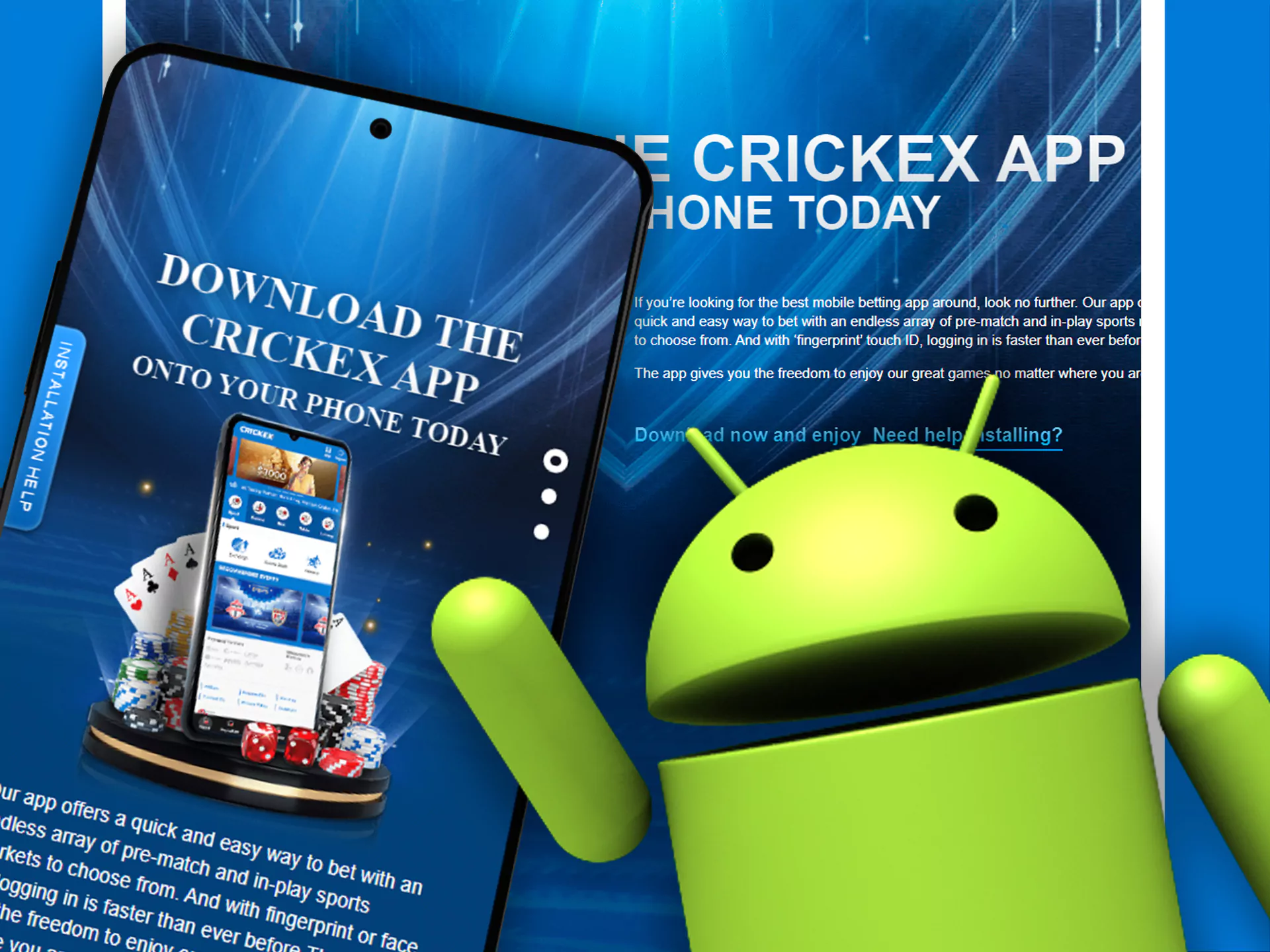 Crickex ऐप को Android पर मुफ्त में डाउनलोड किया जा सकता है।