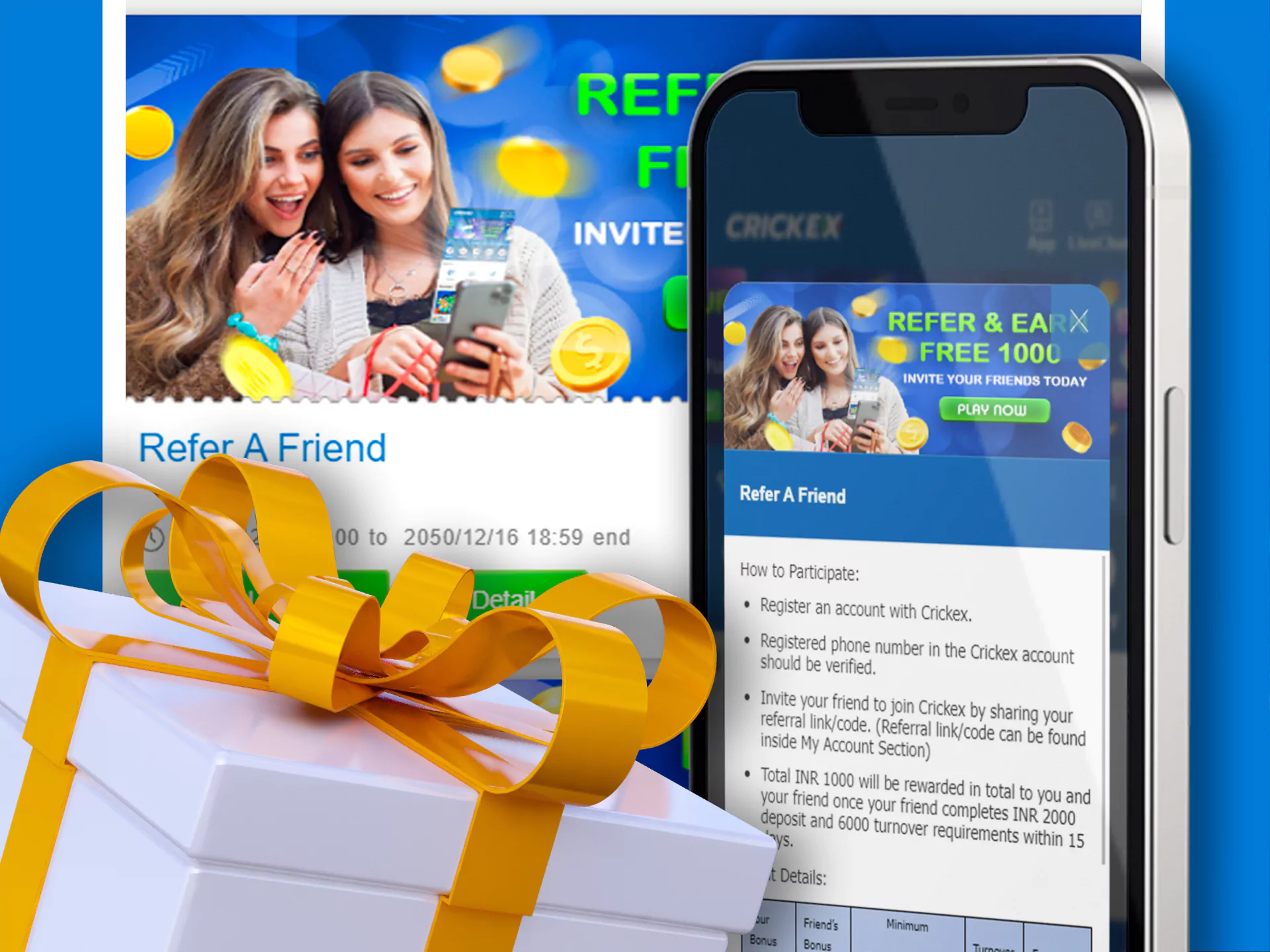 Get a bonus for referring friends to the Crickex app.