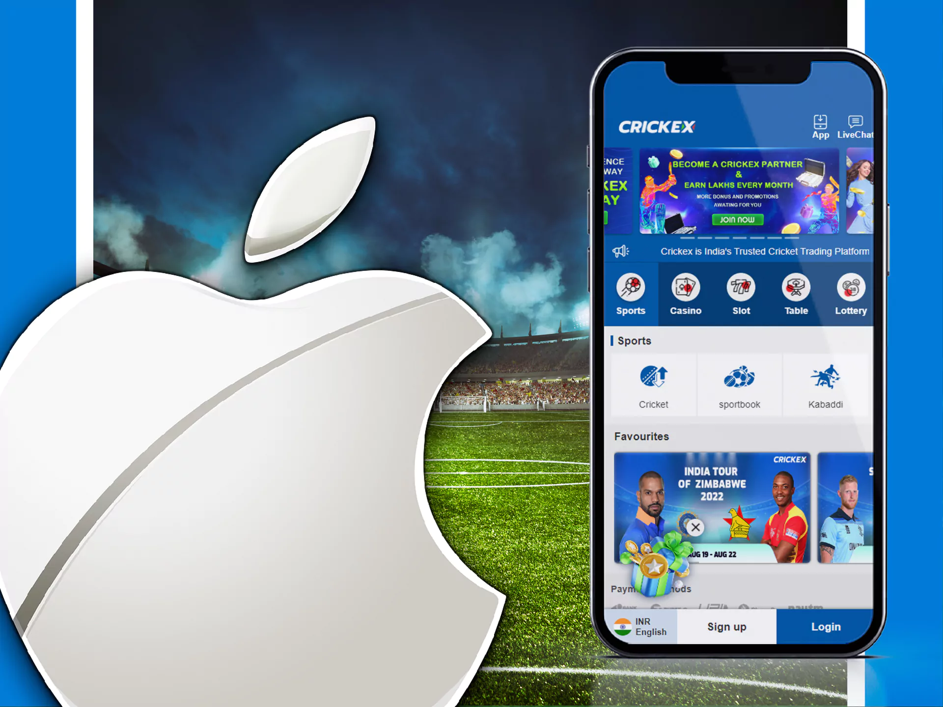 Users of iOS devices can bet via the mobile version of the Crickrx website.
