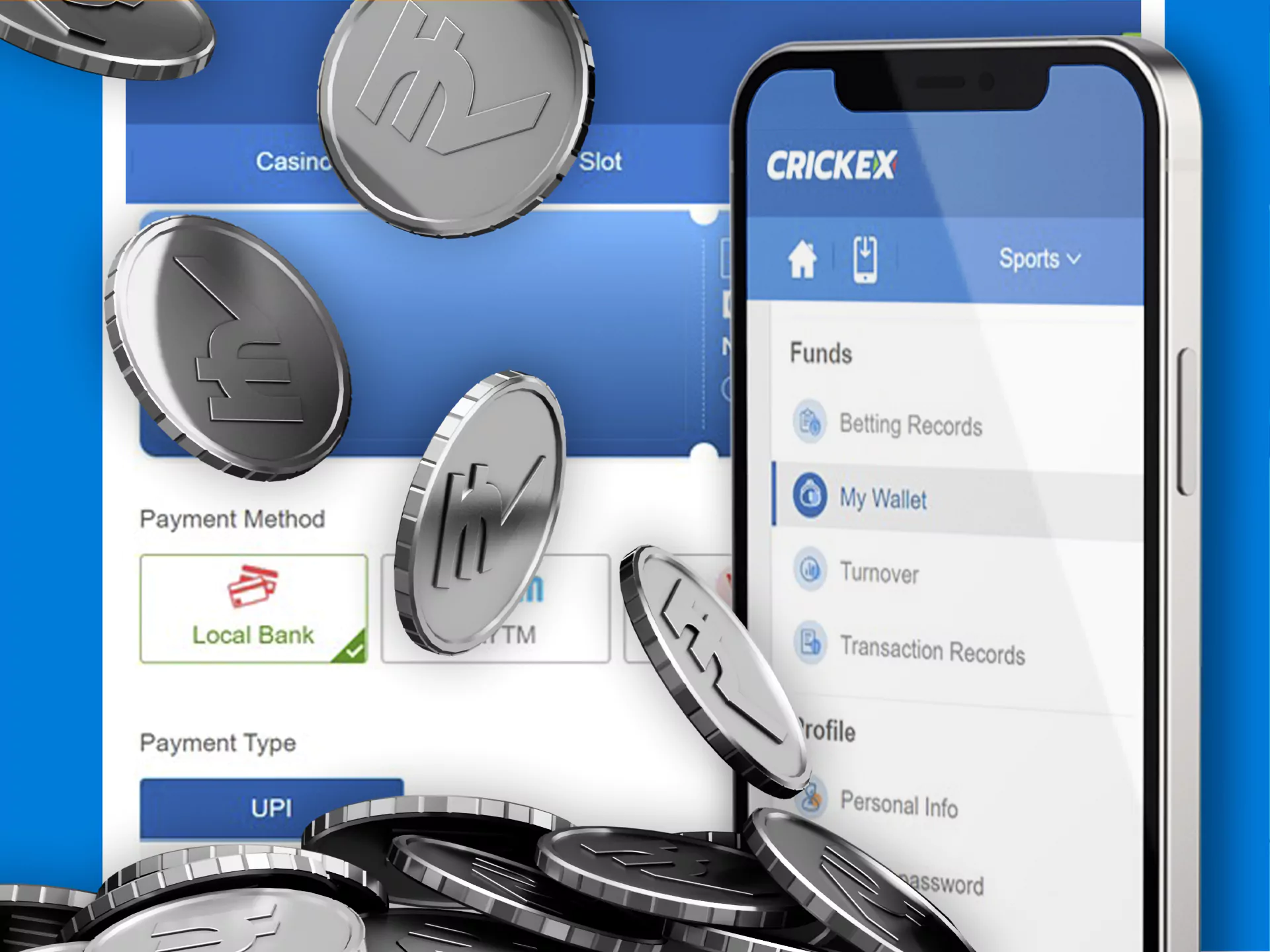 लोकप्रिय भारतीय भुगतान प्रणालियां Crickex ऐप में उपलब्ध हैं।