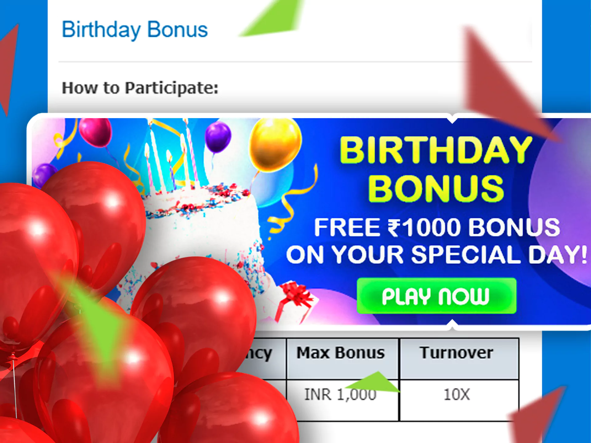 Users who have a birthday get a present from the bookmaker.