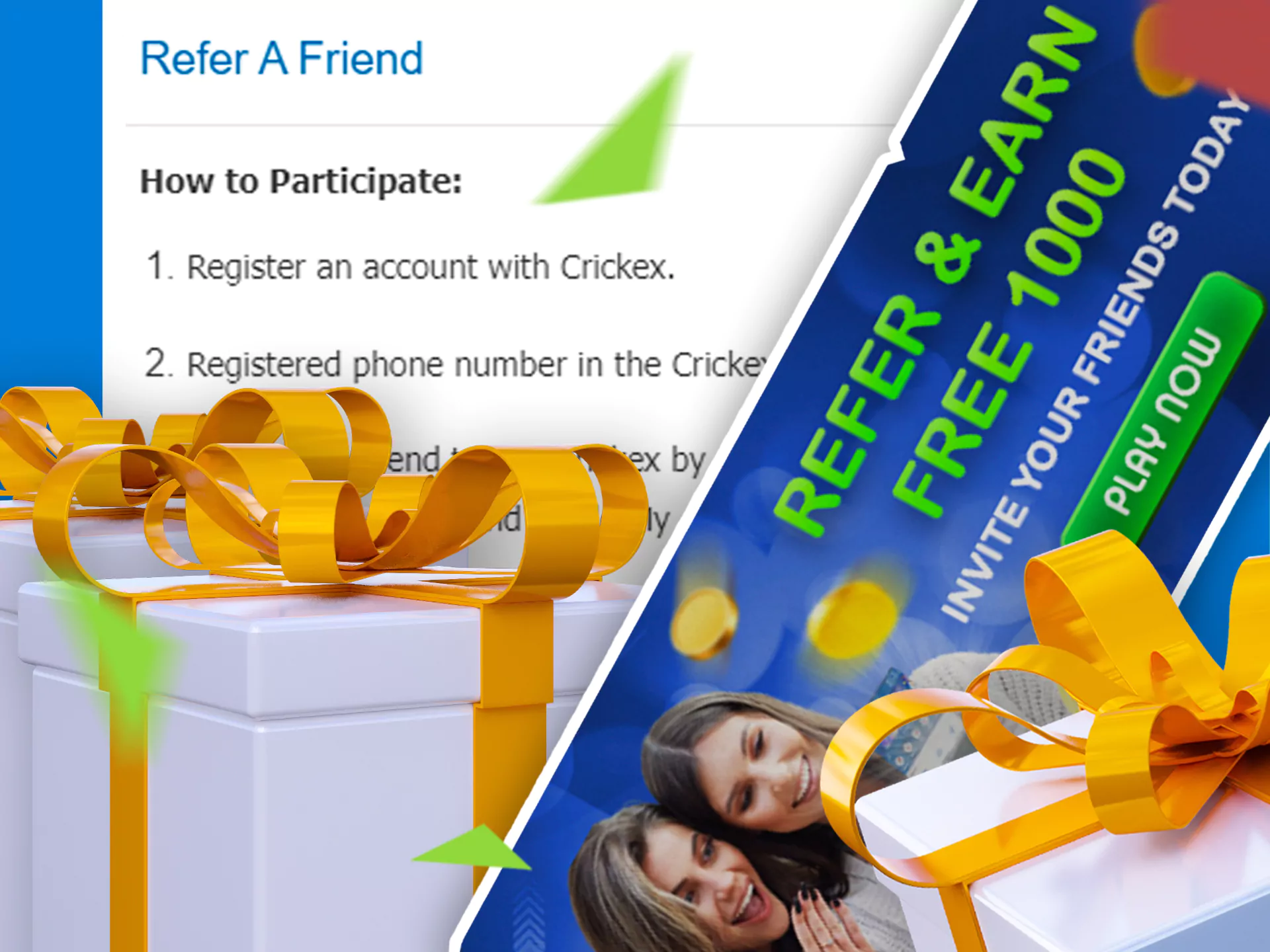 After you create an account, call your friends and get a referral bonus.