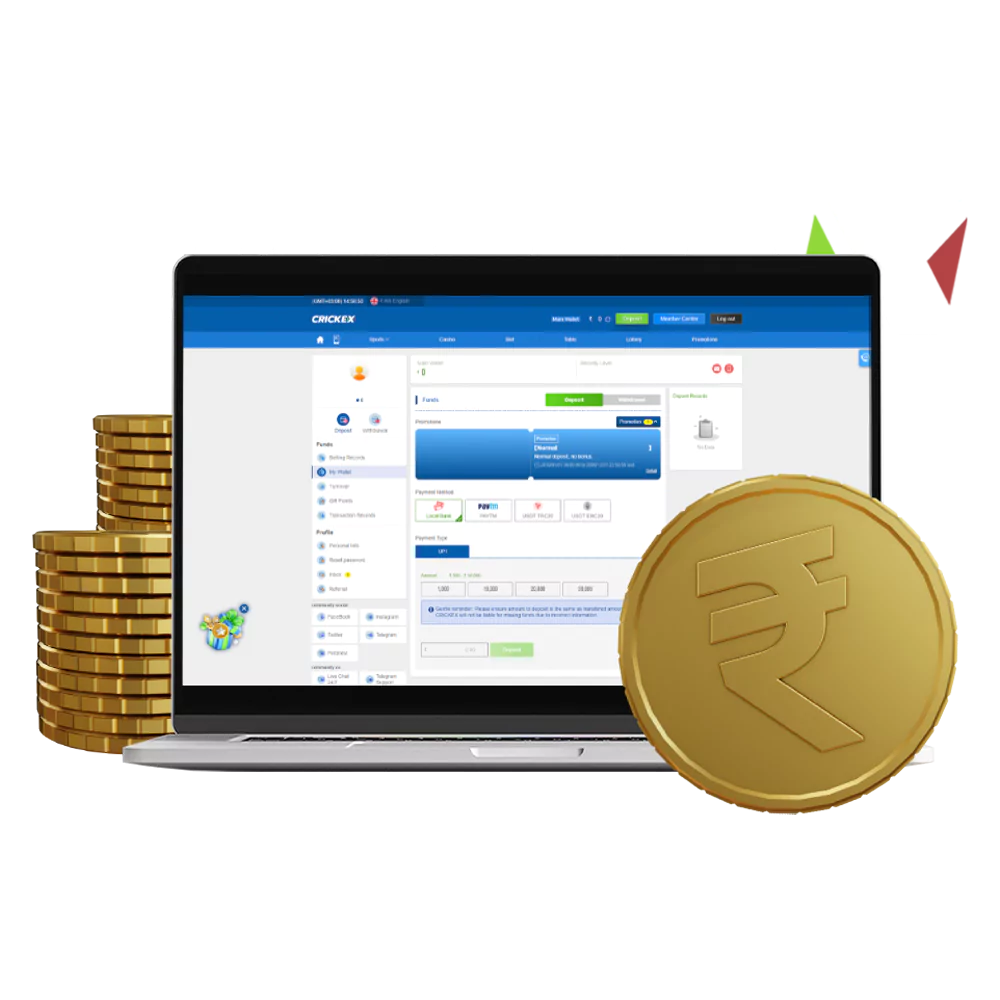 Learn how to top up a betting account on Crickex.