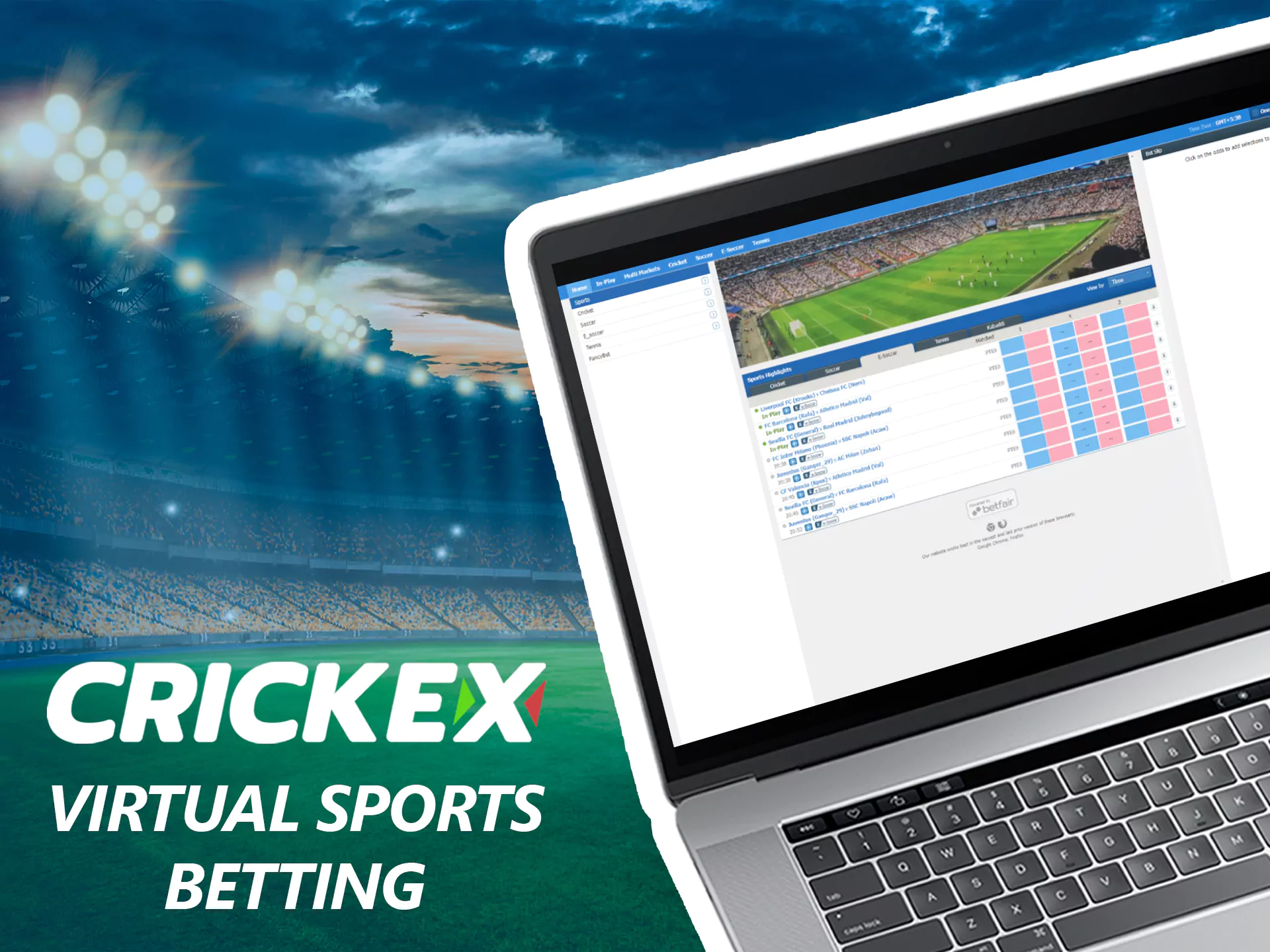 Bet on virtual sports on Crickex.