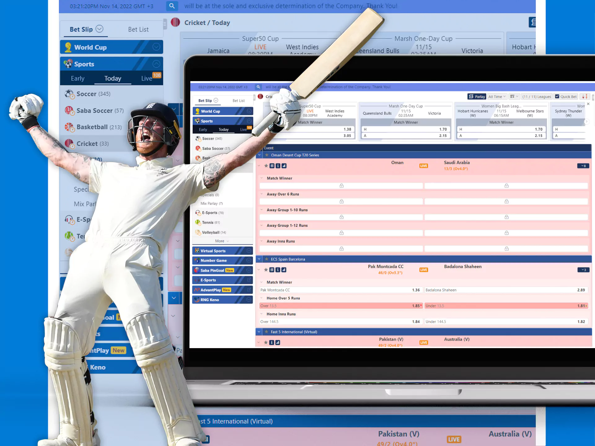 Visit the Crickex website, choose a match from the list and place a bet.
