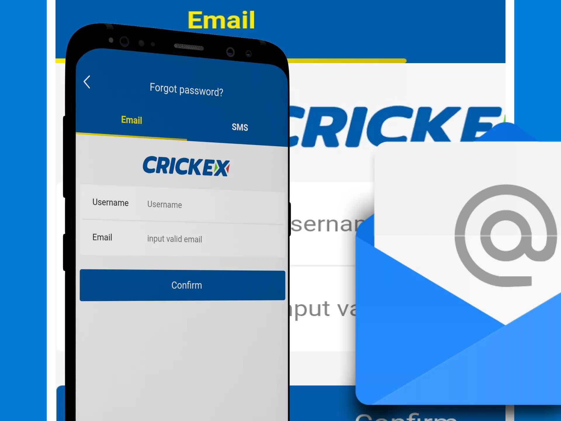 You can restore access to your Crickex account via email.