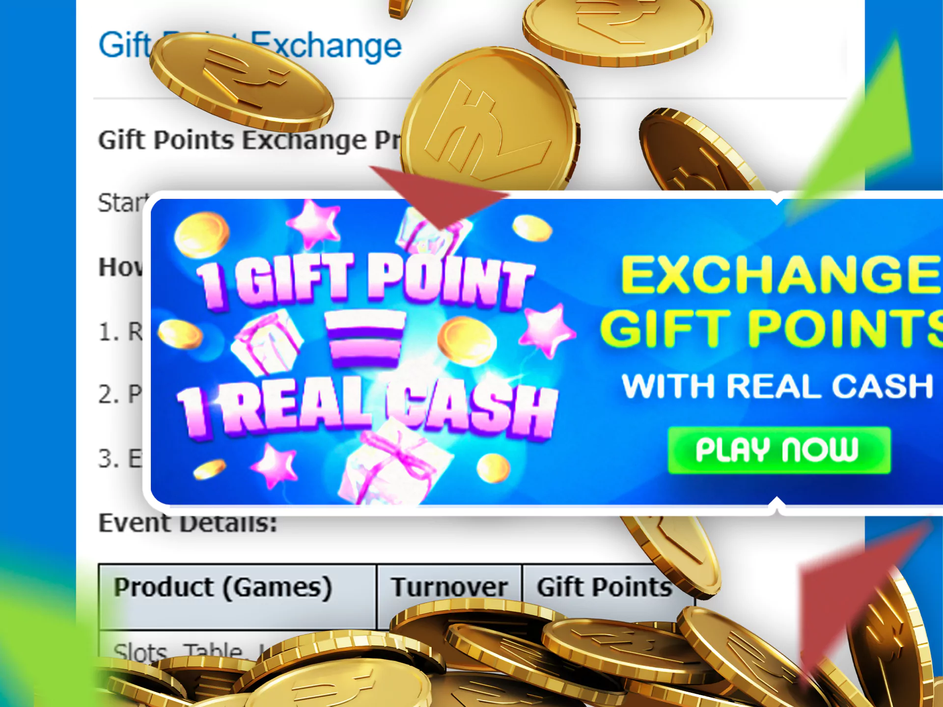 Exchange gift points for real cash at Crickex.
