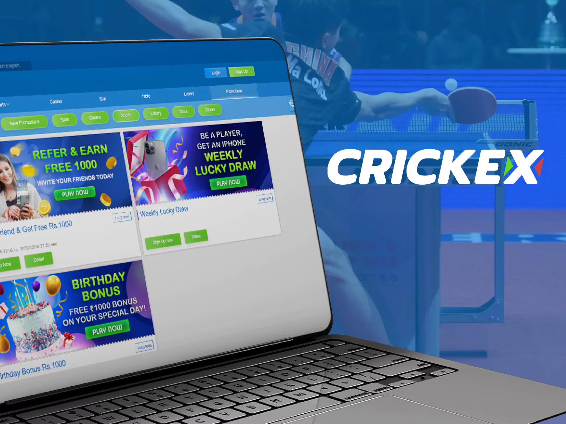 Get various betting bonuses from Crickex.