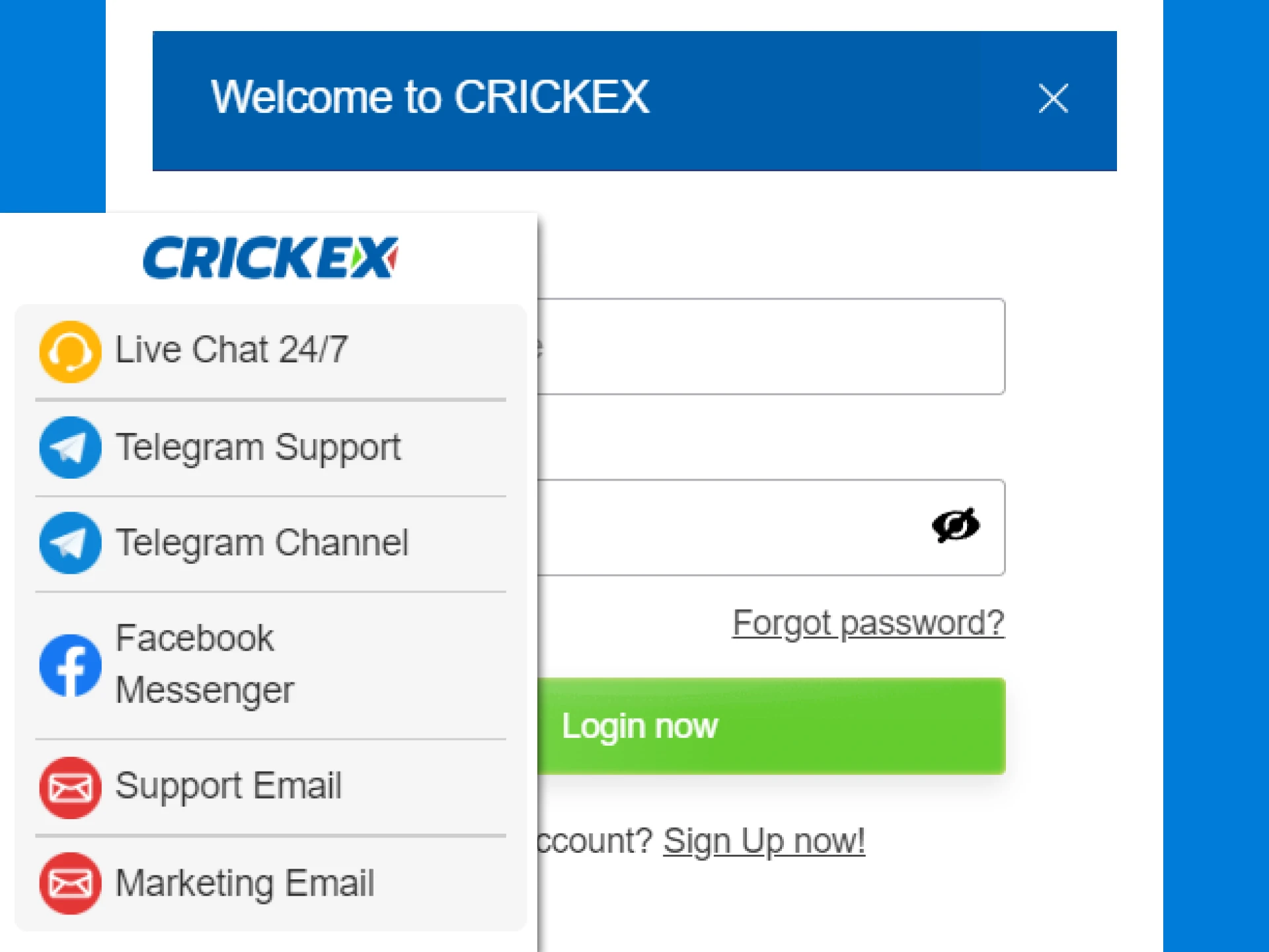 Find out how to reset your password on the Crickex service.