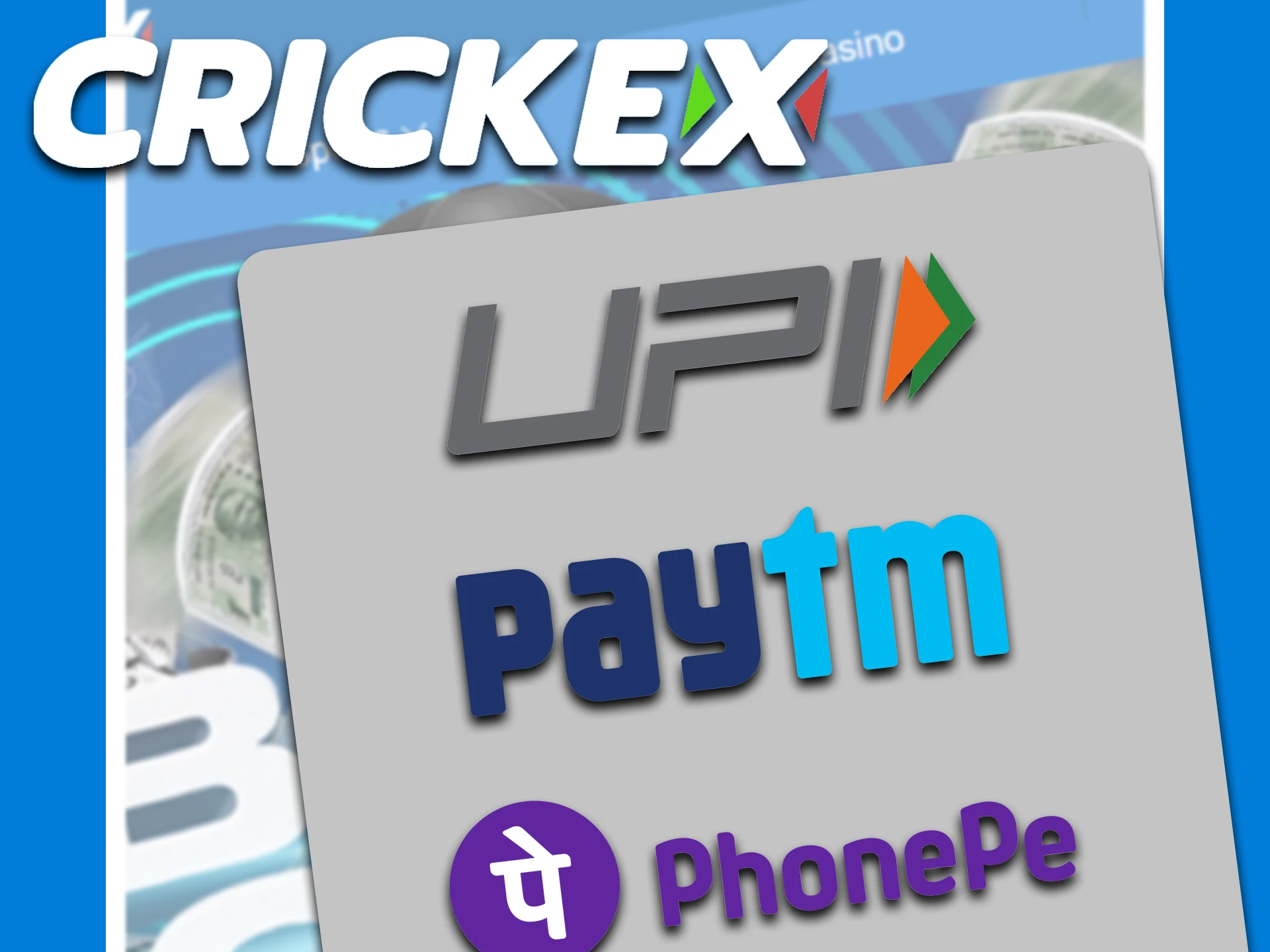 Crickex uses convenient and proven transaction methods.