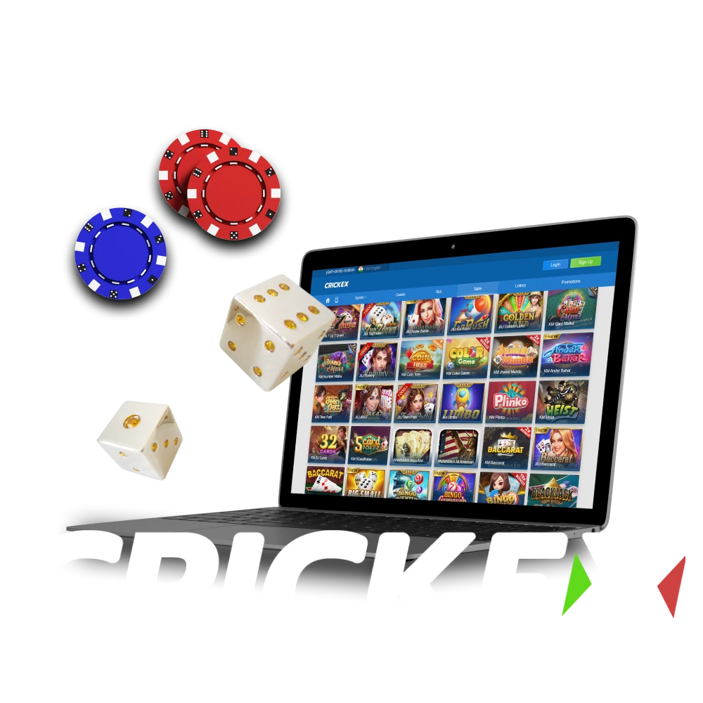 To play at Live Casino, choose Crickex.